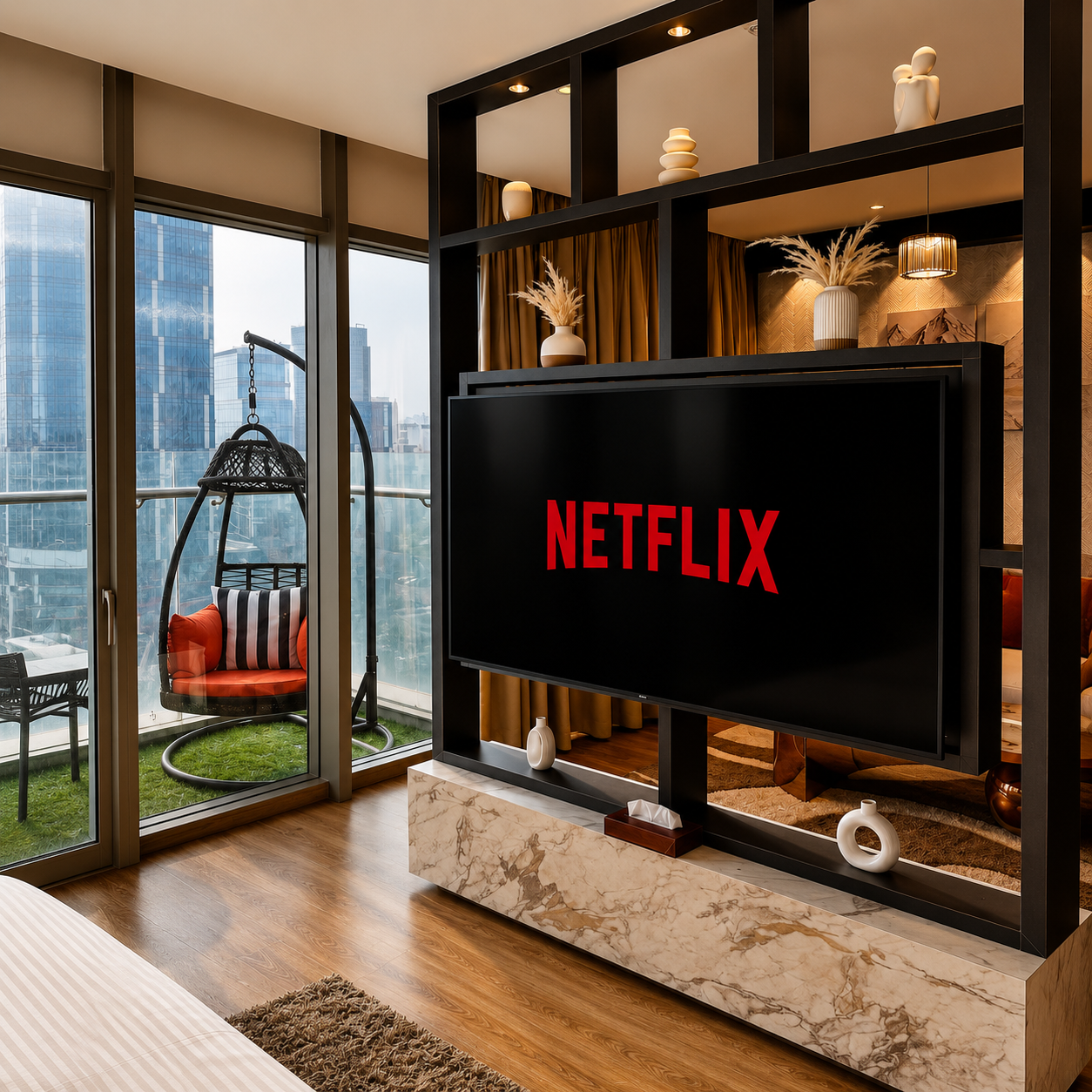 Skylevel Luxury Suite TV Lounge View
