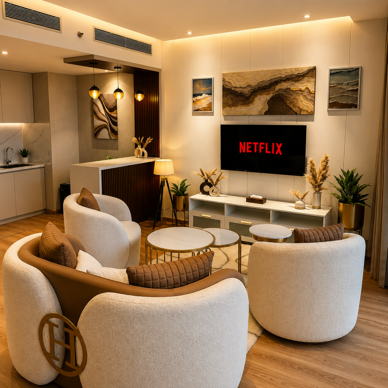 Elegant Hermes Living Space